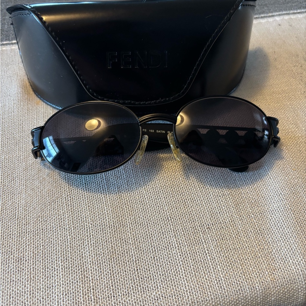 Fendi Black Oval Sunglasses